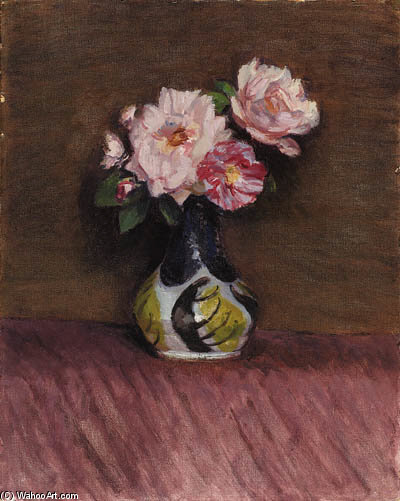 Still Life With Roses In A Painted Vase — Duncan Grant