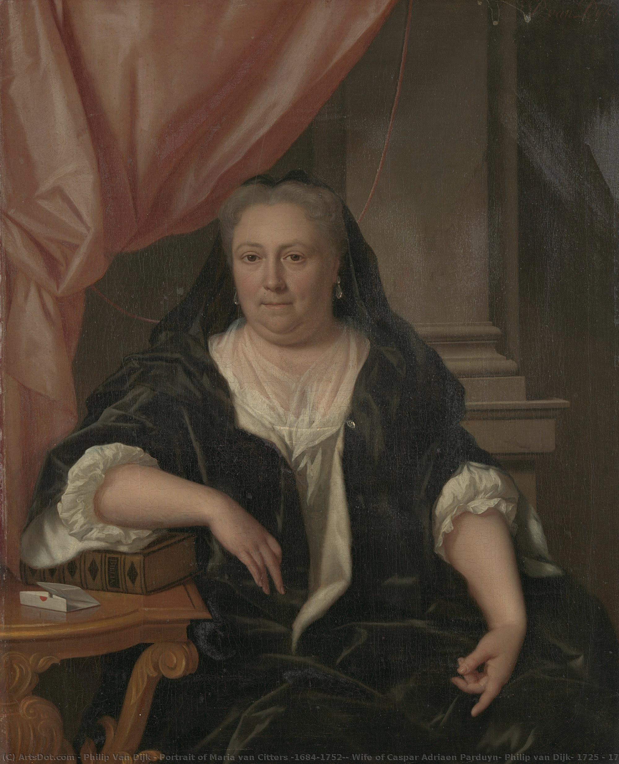 Portrait Of Maria Van Citters (1684-1752), Wife Of Caspar Adriaen Parduyn, Philip Van Dijk, 1725 - 1753 — Philip Van Dijk