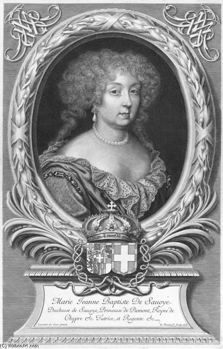 Porträt Maria Johanna Baptistas Von Savoyen — Robert Nanteuil