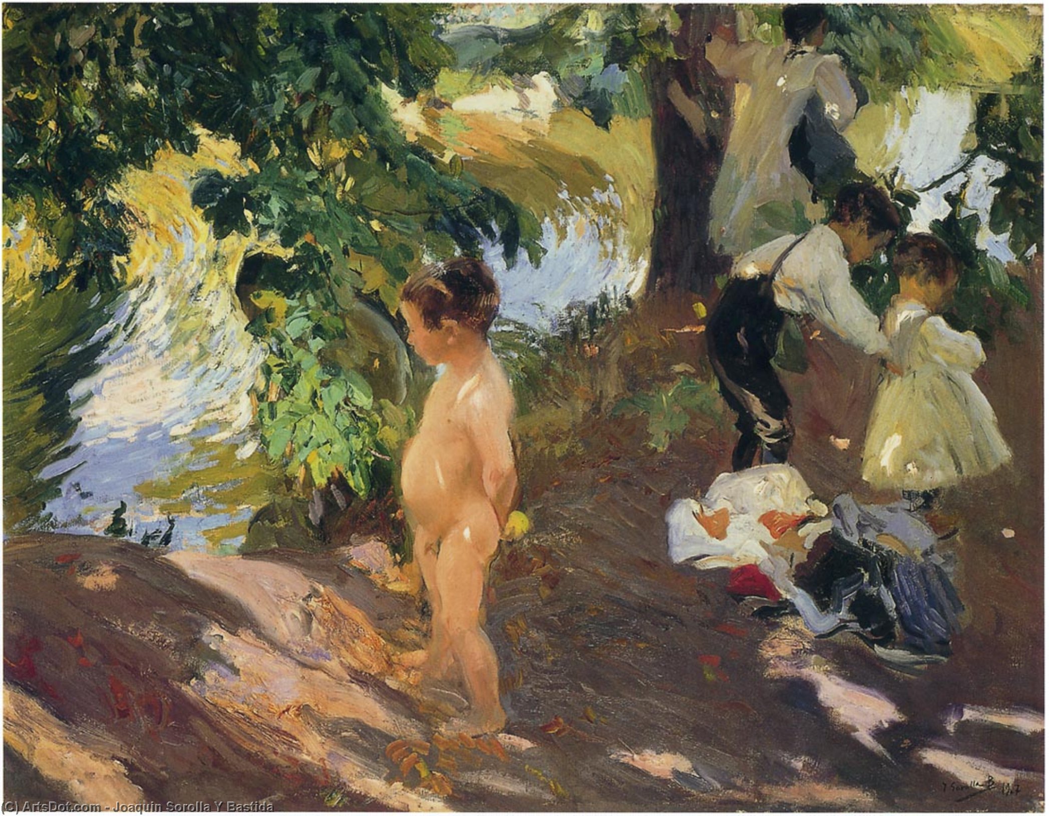 Bathing At La Granja — Joaquín Sorolla Y Bastida