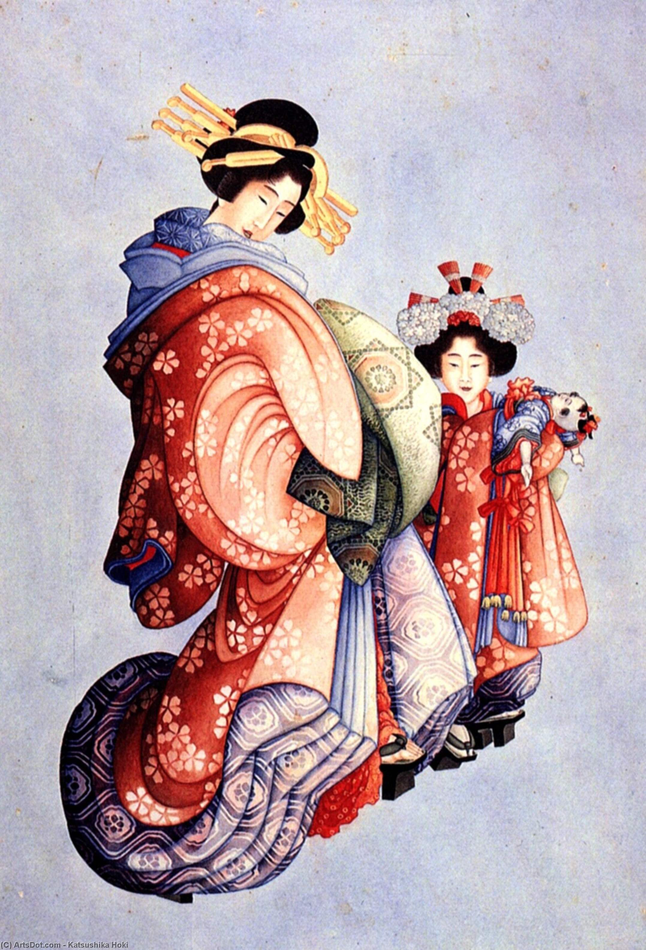 Oiran And Kamuro — Katsushika Hokusai