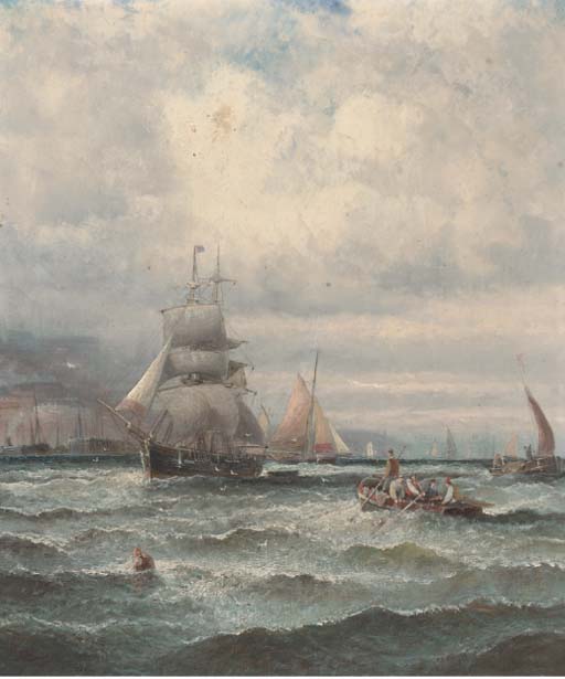 Fishing Vessels And Other Shipping Off Whitby — William Thornley