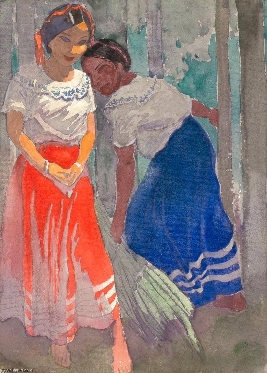 Young Women In Regional Costume, Tojolaba Indians — Carl Folke Sahlin