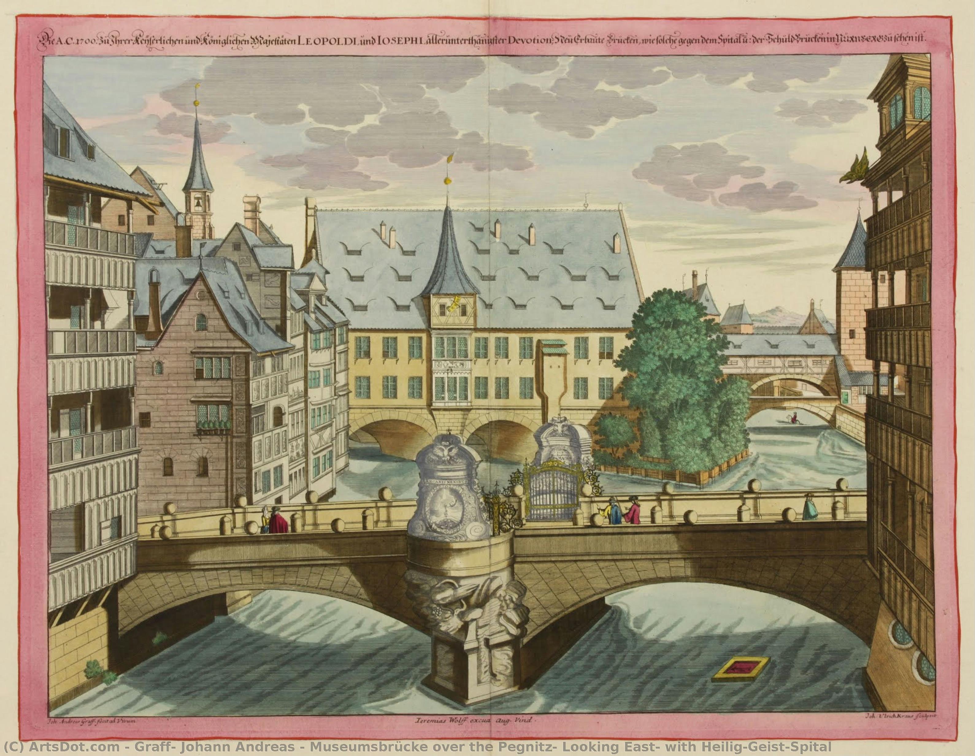 Museumsbrücke Over The Pegnitz, Looking East, With Heilig-geist-spital — Johan Andreas Graf