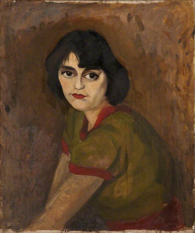 Study Of An Unknown Young Woman In A Green Dress With Red Trimmings — Margaret Frances Anne Vane-tempest-stewart