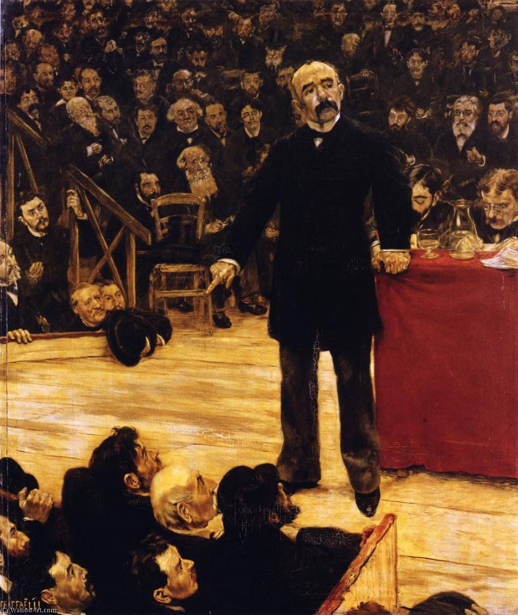 Georges Clemenceau Giving A Speech At The Cirque Fernando — Jean-françois Raffaelli