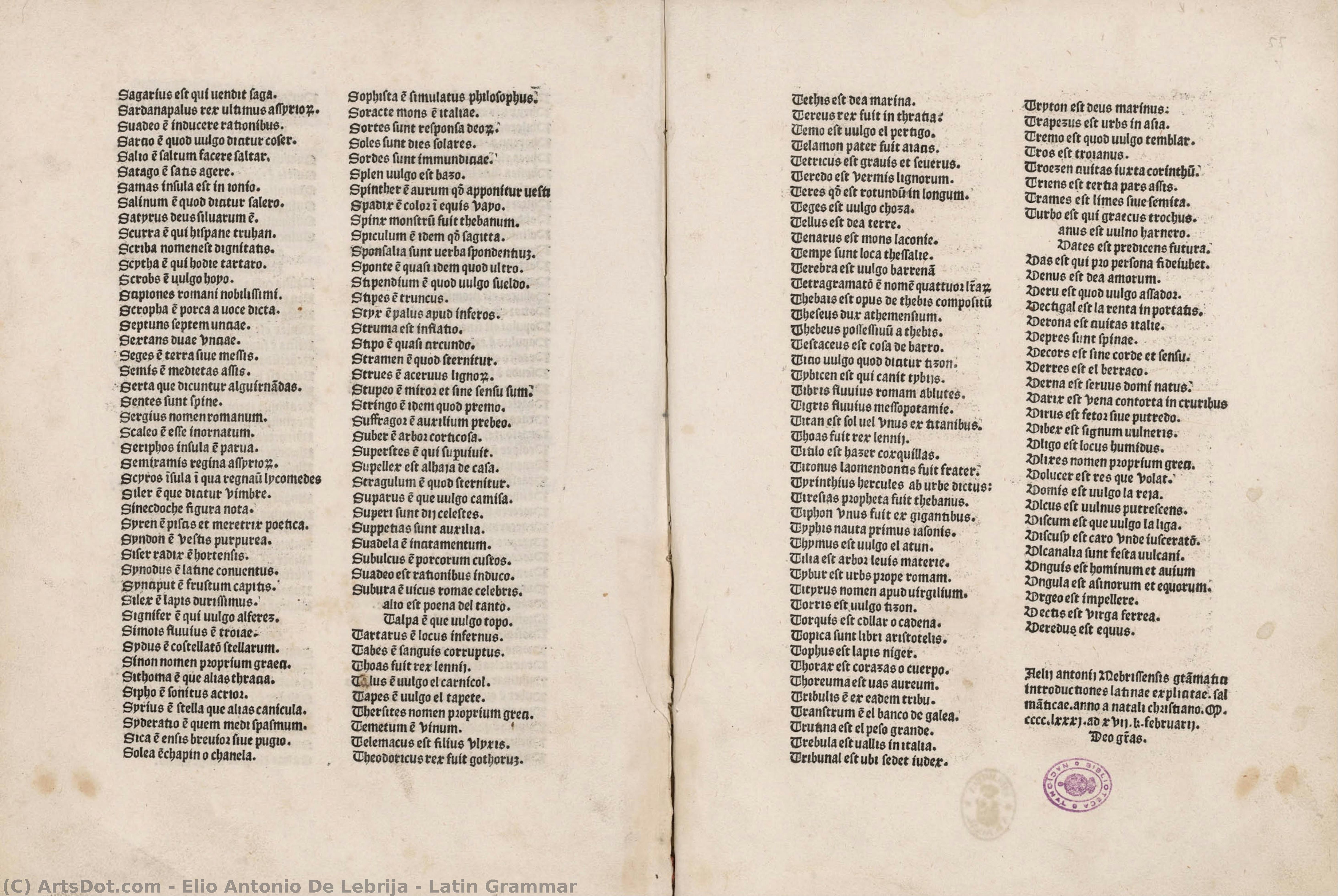 Latin Grammar — Elio Antonio De Lebrija