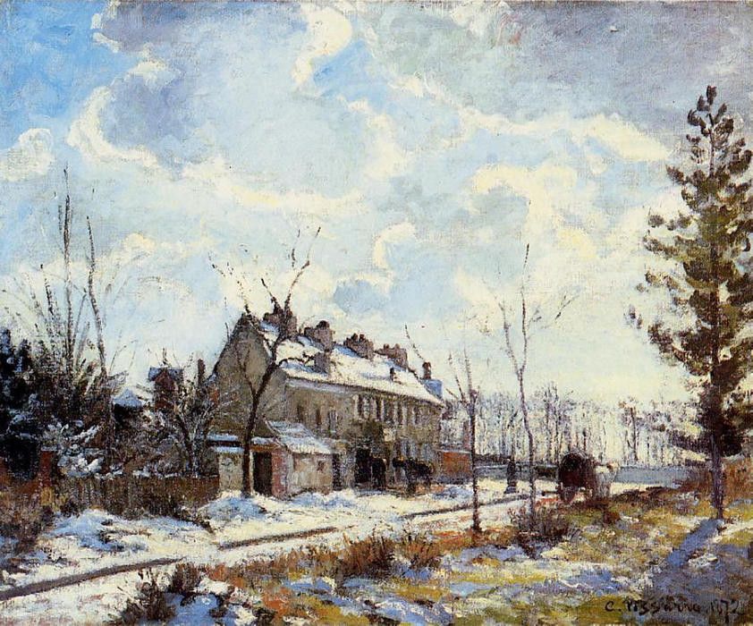 Louveciennes Road Snow Effect — Camille Pissarro
