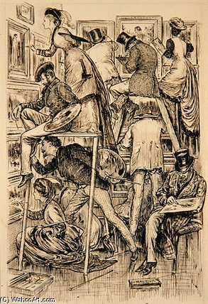 Varnishing Day At The Royal Academy — George Louis Palmella Busson Du Maurier