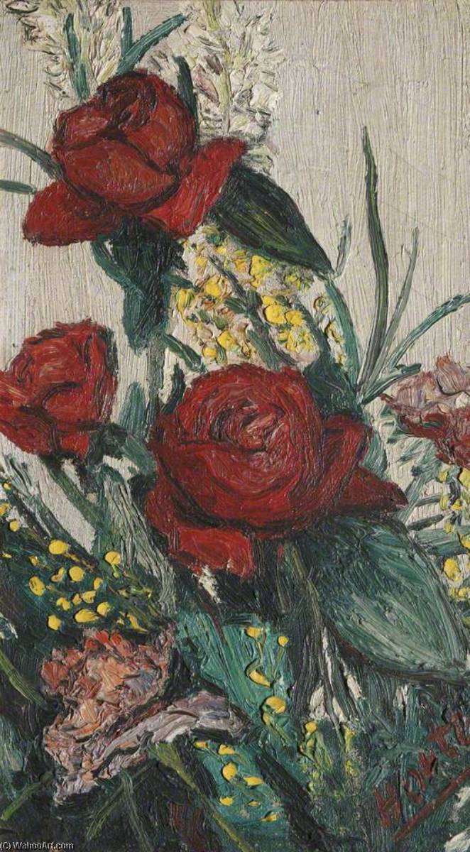 Still Life With Red Roses And Other Flowers — Georges Van Houten
