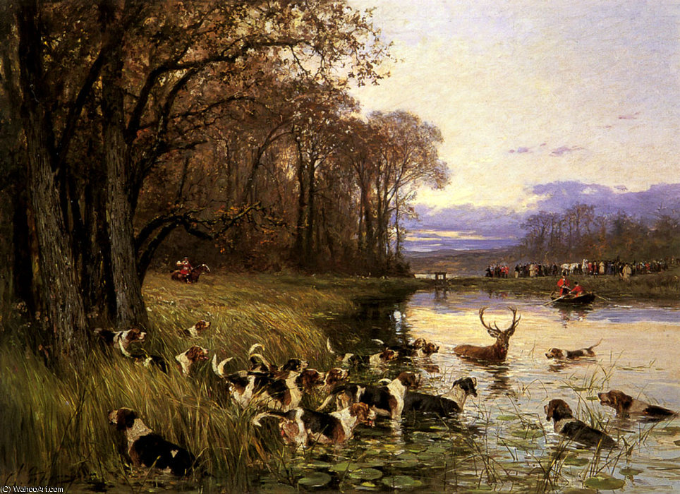 A Stag At Bay — Charles Olivier De Penne
