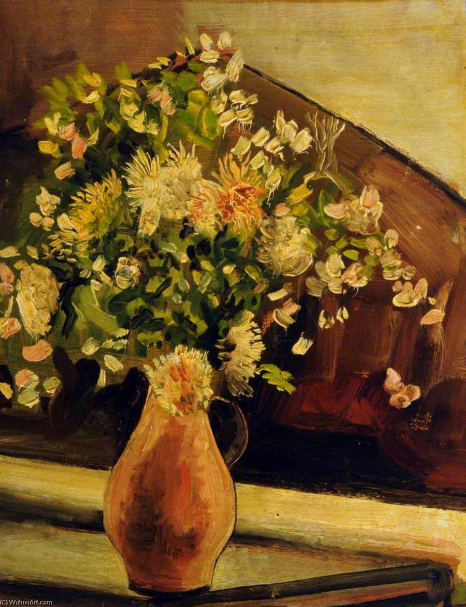 Wedding Bouquet Of Flowers On A Tomb In Talland Church, Cornwall — Francis Ferdinand Maurice Cook