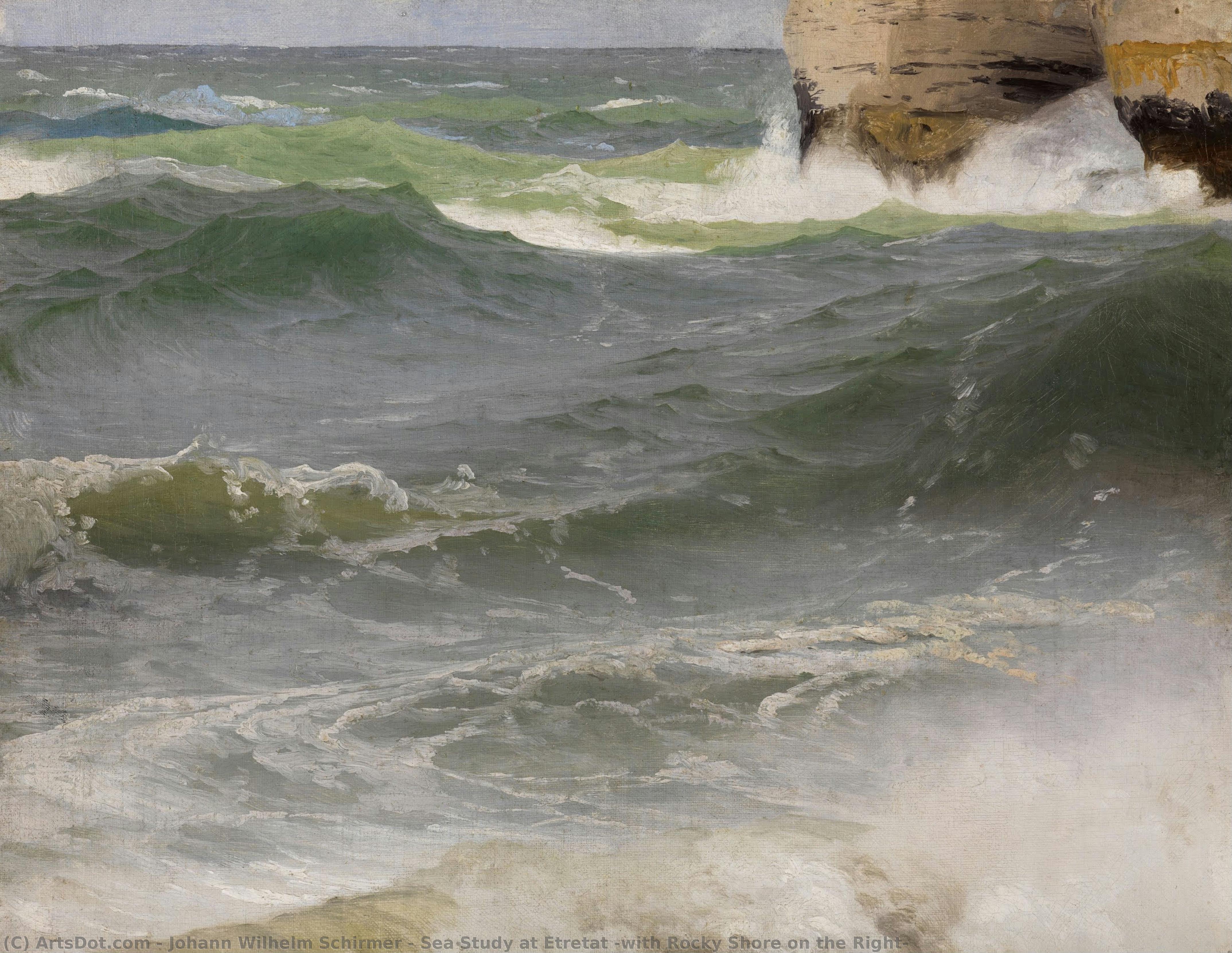 Sea Study At Etretat (with Rocky Shore On The Right) — Johann Wilhelm Schirmer