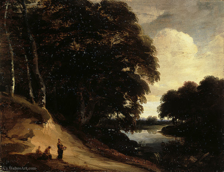 Forest Landscape With River — Lodewijk De Vadder
