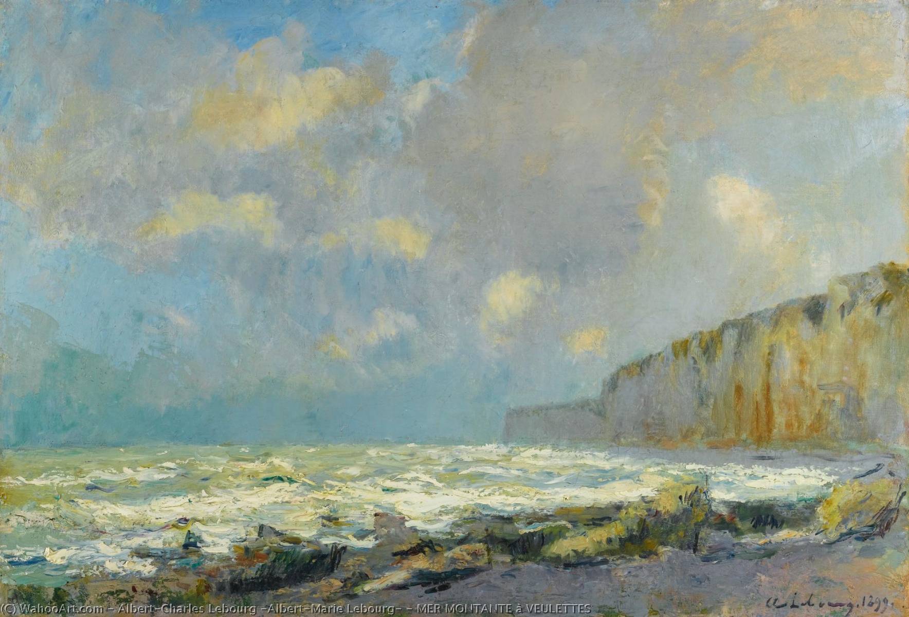 Mer Montante À Veulettes — Albert-charles Lebourg