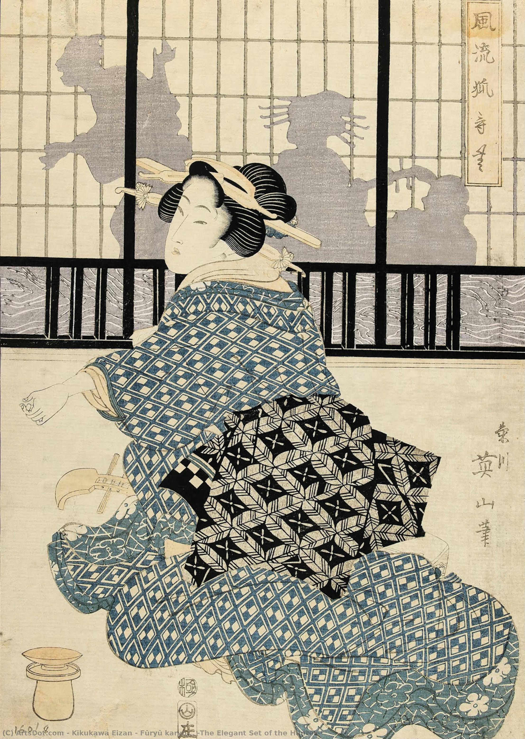 Fūryū Karyō... (the Elegant Set Of The Hunter) — Kikukawa Eizan