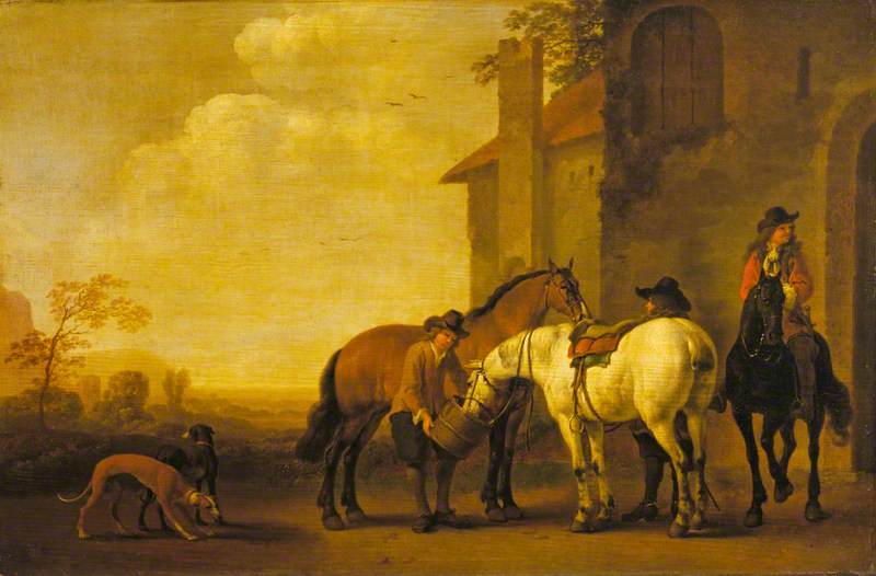 Halt At An Inn — Abraham Pietersz Van Calraet
