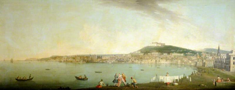 A View Of Naples Seen From The South With Maschio Angiono And The Monastery Of San Martino On The Hill Beyond — Gabriele Ricciardelli