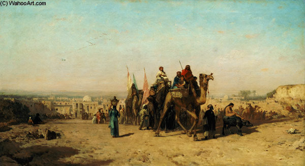 Eine Karawane — Félix François Georges Philibert Ziem