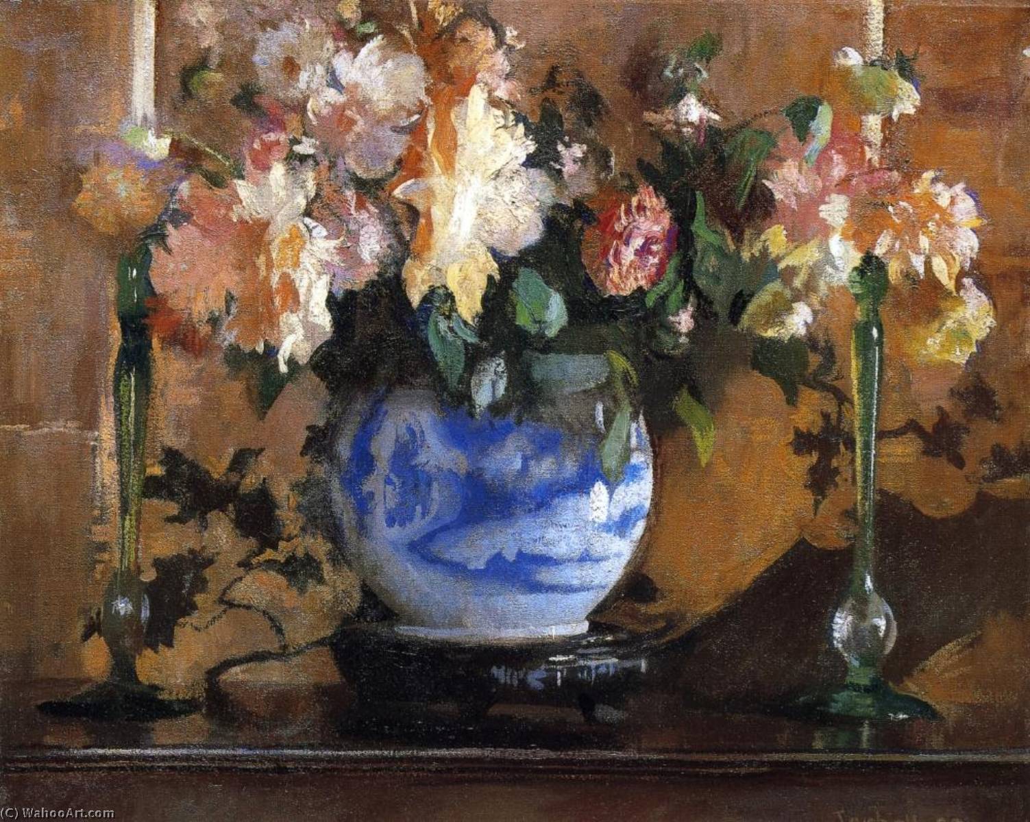 Flowers In A Blue Ginger Jar — Edmund Charles Tarbell