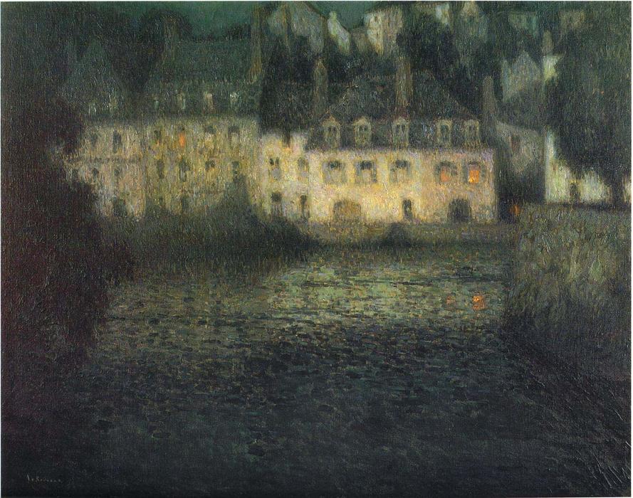 House By The River In Full Moon — Henri Le Sidaner