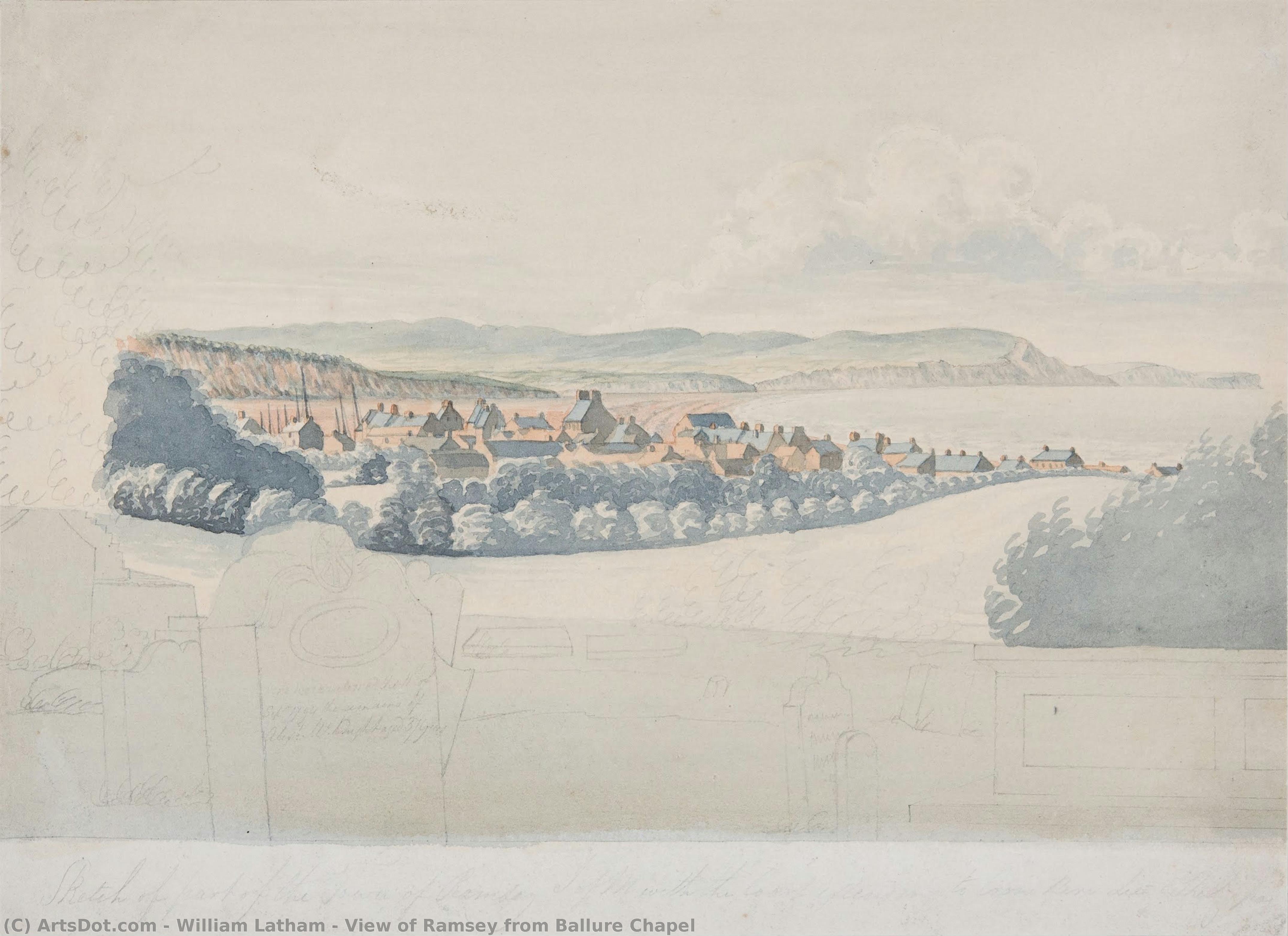 View Of Ramsey From Ballure Chapel — William Latham