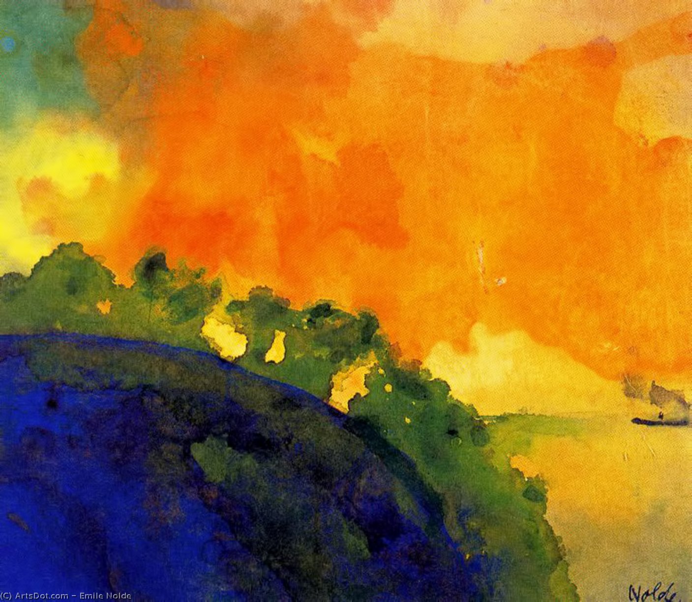 Mountain Slope Over The Sea — Емил Нолде