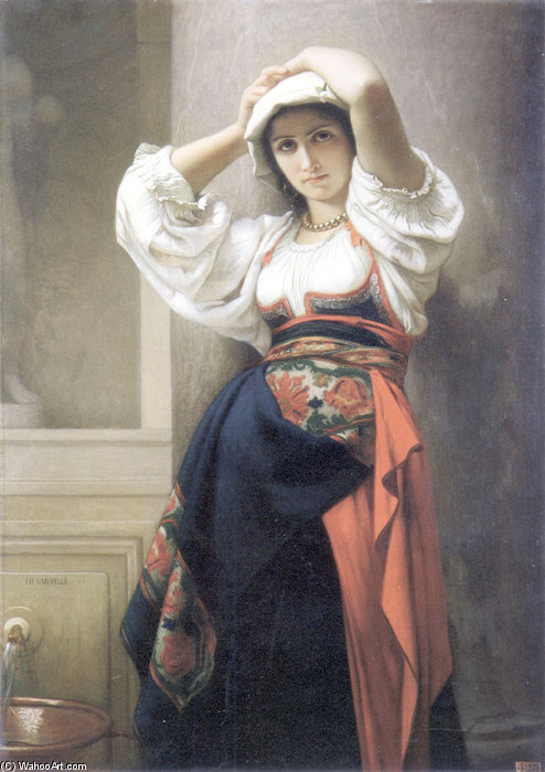A Quick Rest By The Fountain — Charles Zacharie Landelle