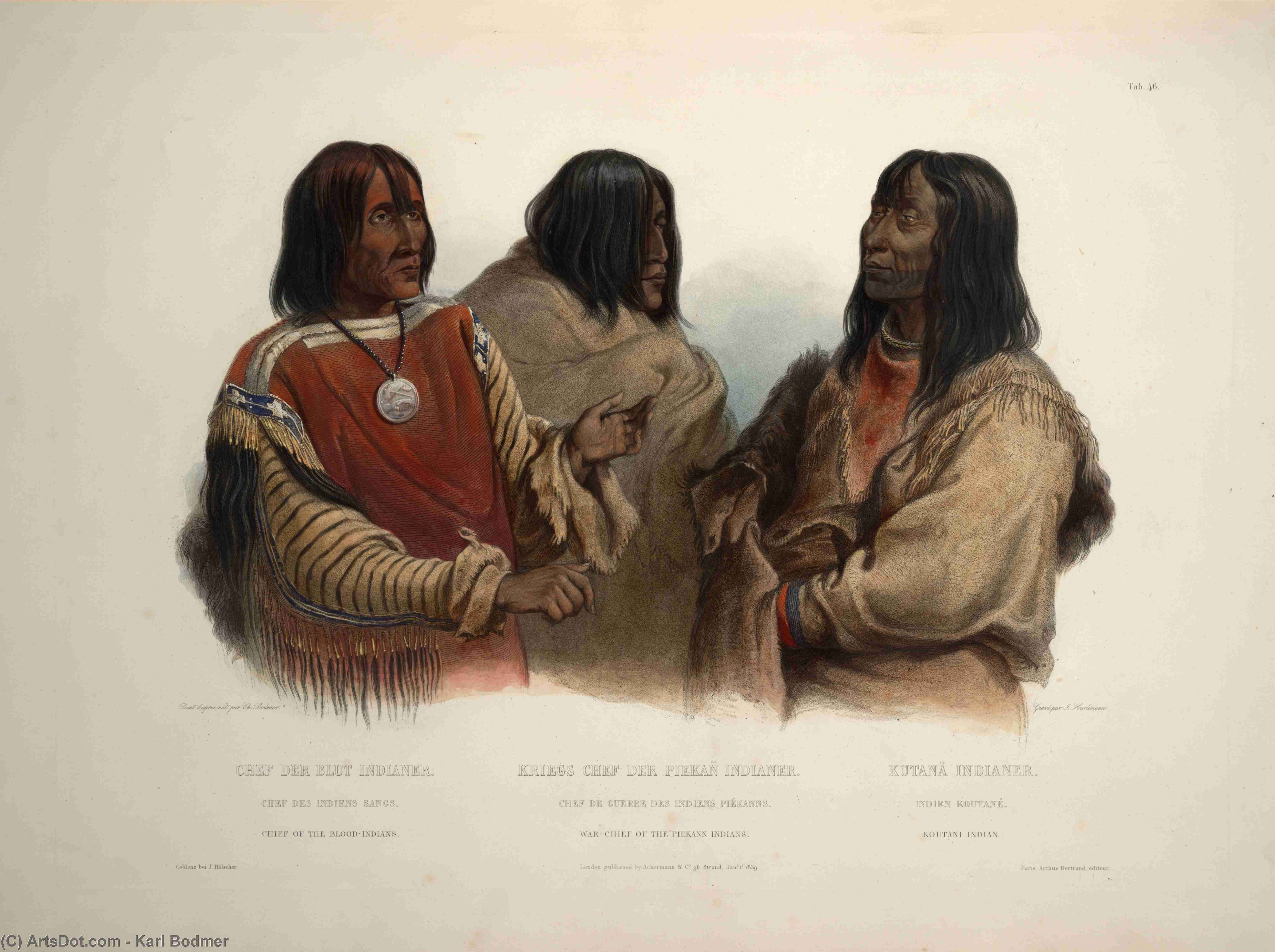 Chief Of The Blood Indians War Chief Of The Piekann Indians And Koutani Indian — Карл Бодмер