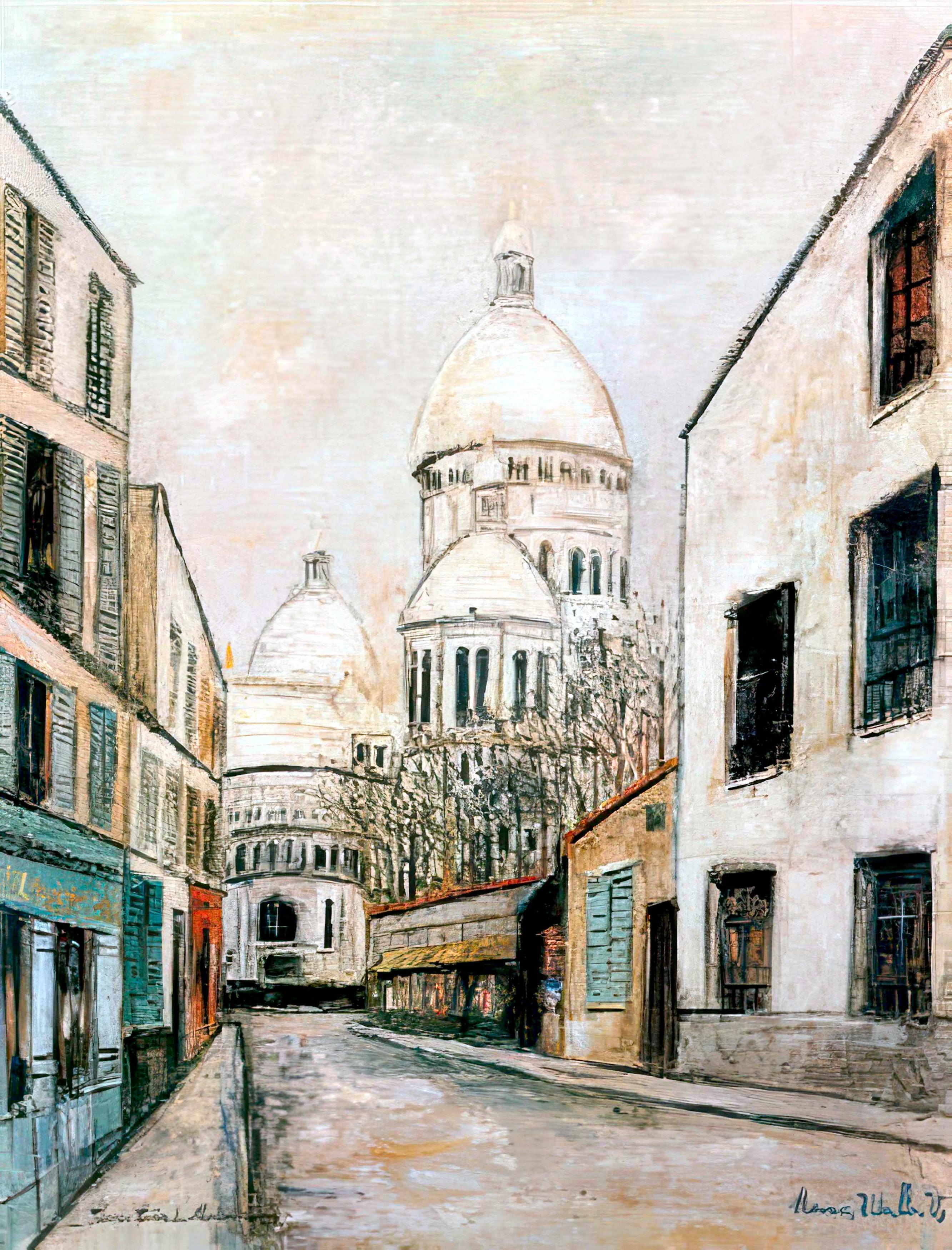 Sacre Coeur De Montmartre Rue Du Chevalier De La Barre A Montmartre — Maurice Utrillo