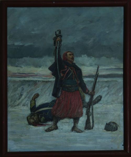 Soldat Allemand Tué Par Un Zouave Lors De La Guerre De 1870 — Merlette Charles Claude
