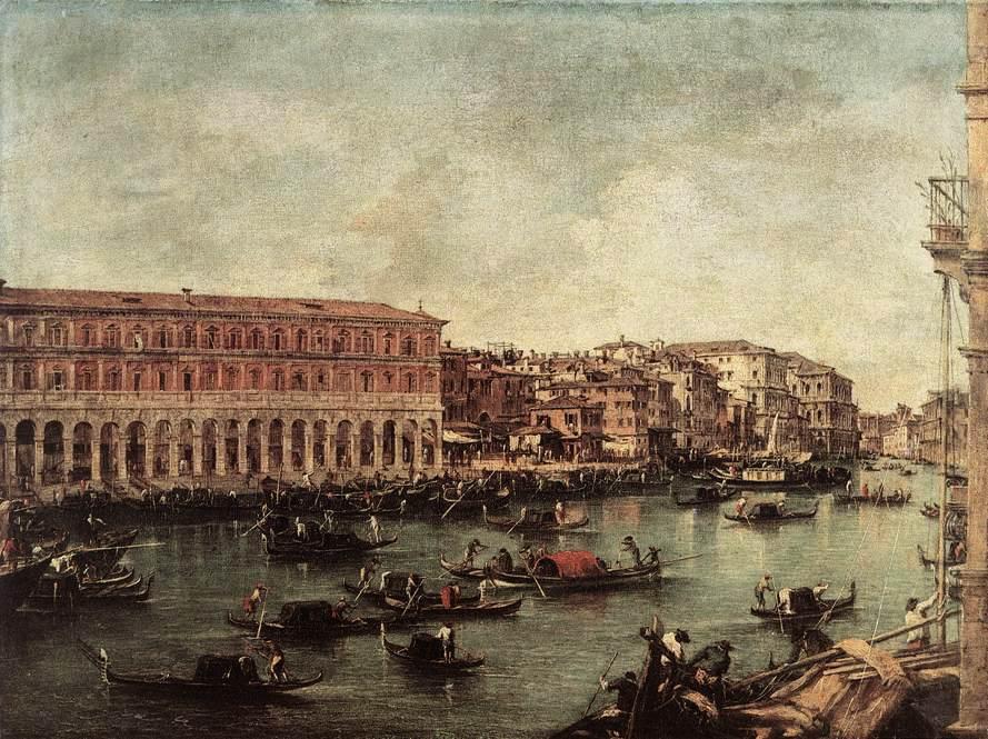 The Grand Canal At The Fish Market (pescheria) — Francesco Lazzaro Guardi