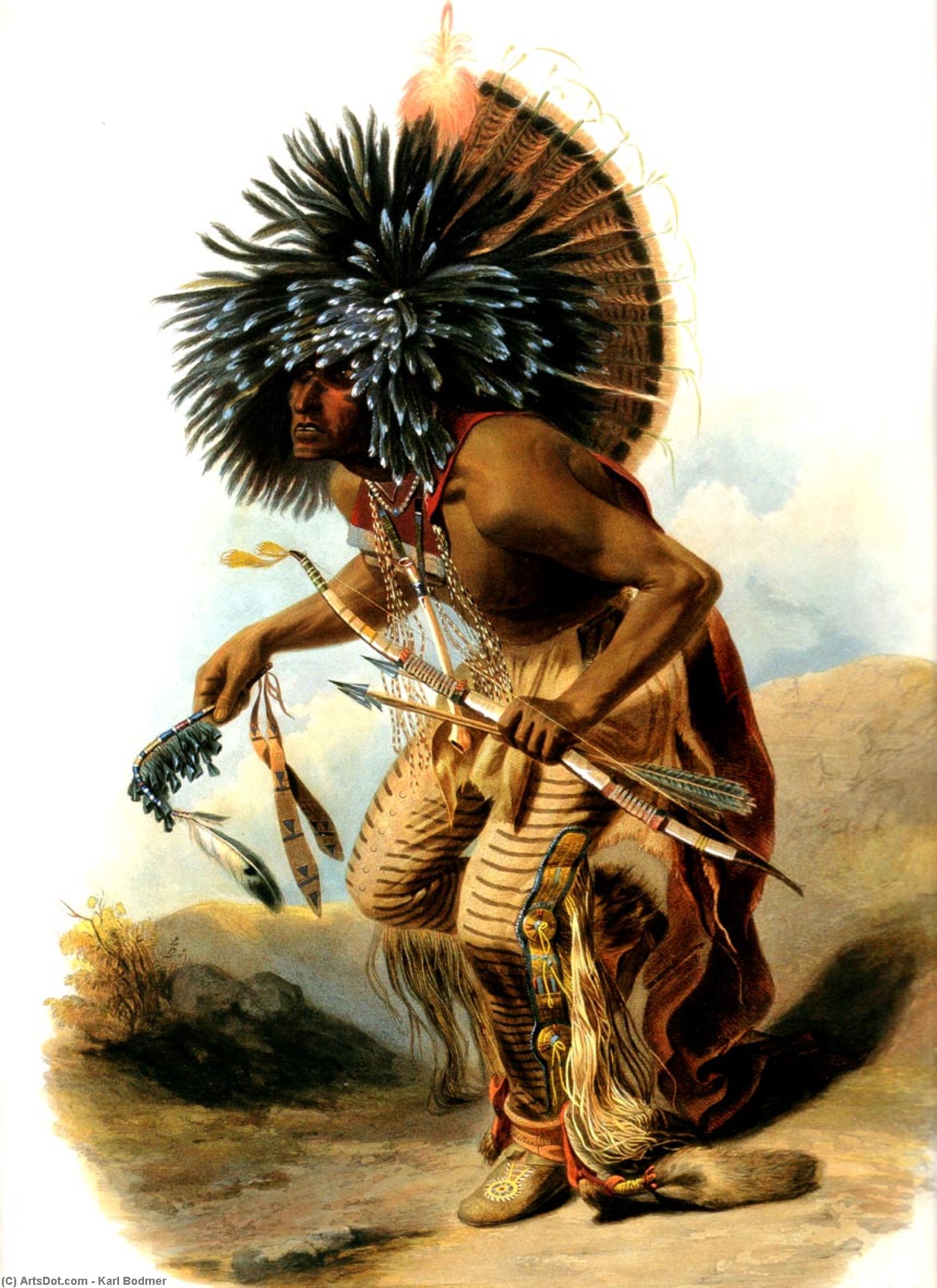 Pehriska-ruhpa, In Costume Of The Dog-dance — Карл Бодмер