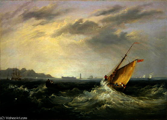 Cheshire At The Mouth Of The River Mersey, (oil On Canvas) - (257064)) — Frederick Calvert