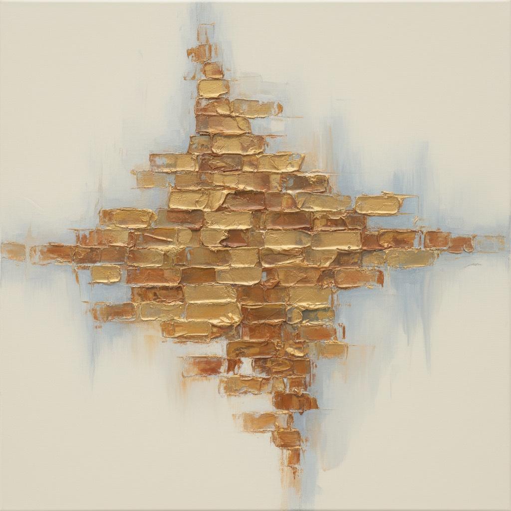 Golden Fragmented Monolith: A Monumental Study In Gilded Texture And Celestial Chaos — David Moreau