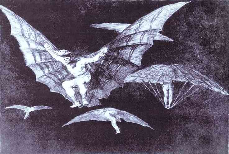 Disparate 13 Modo De Volar (a Way To Fly) — Francisco José De Goya Y Lucientes