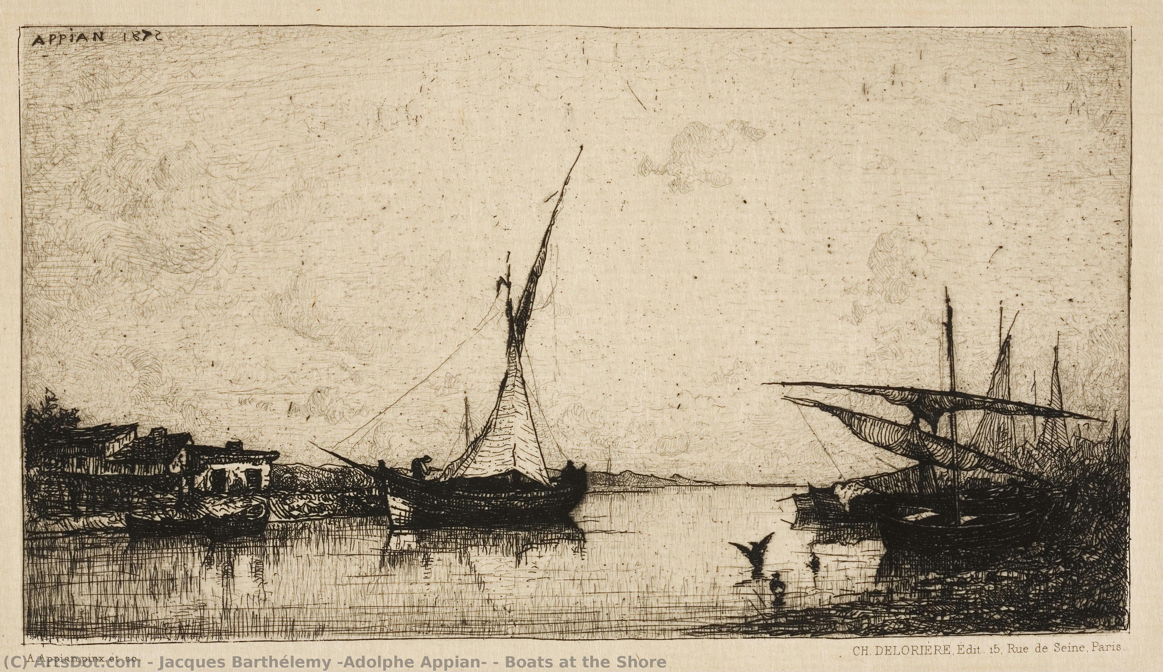 Boats At The Shore — Jacques Barthélemy (adolphe Appian)
