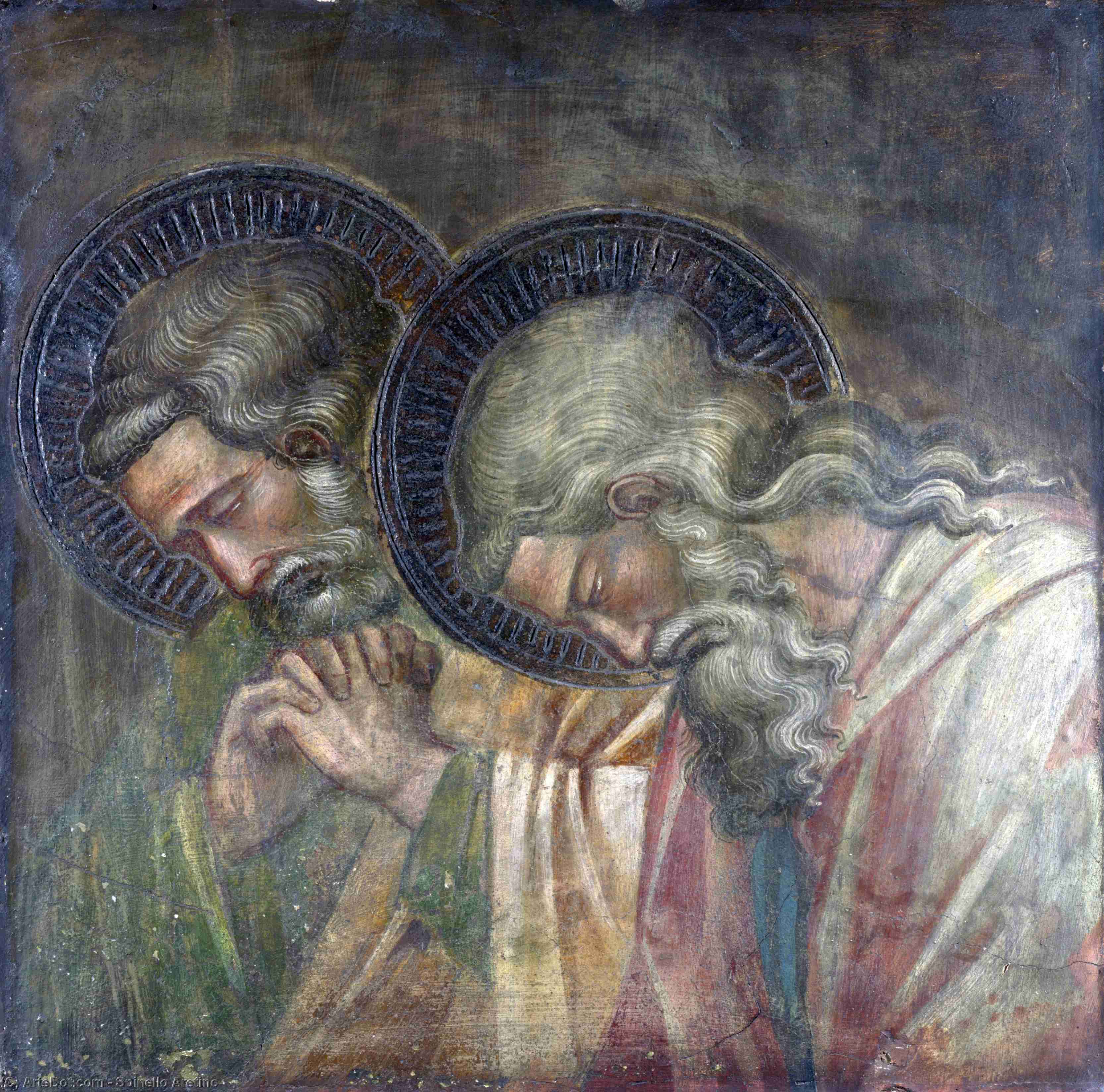 Two Haloed Mourners — Spinello Aretino