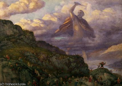 The God Thor Chasing The Dwarfs — Richard Doyle