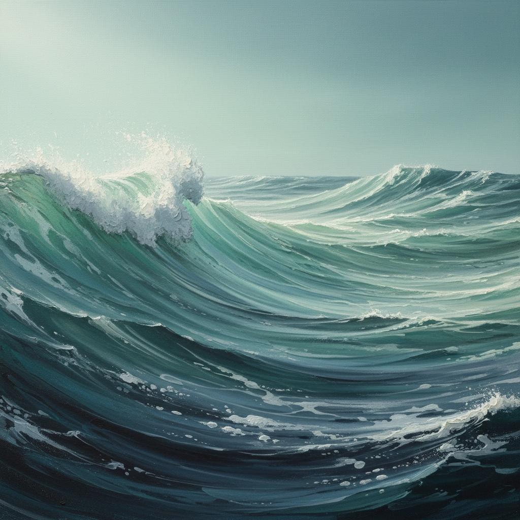 The Monumental Ascent Of Teal Majesty Over Pale Horizons — Christian Noiret
