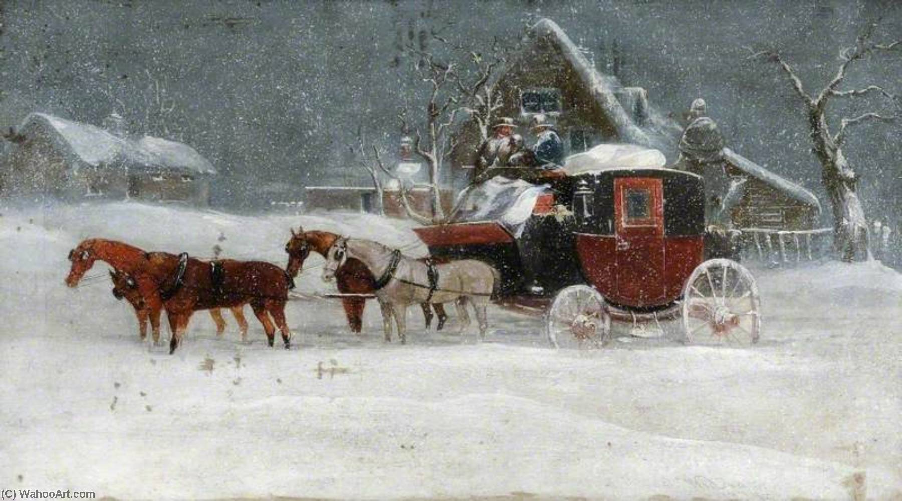 Coach In A Snowstorm — Richard Dodd Widdas
