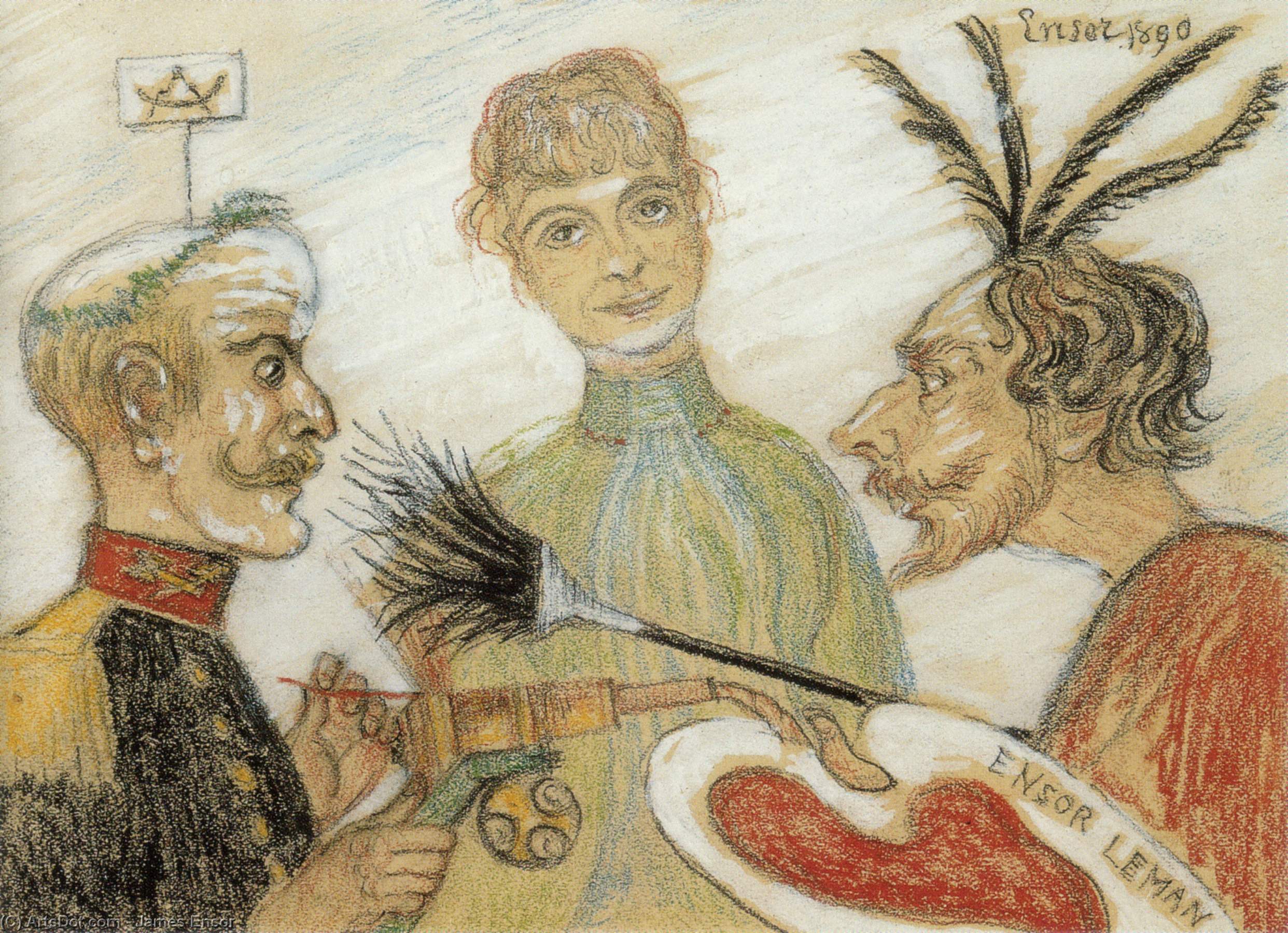 Ensor And General Leman Discussing Painting 1 — Энсор