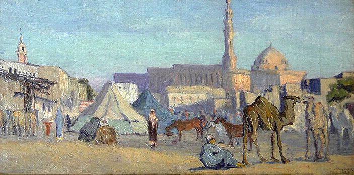Egypte 1881 Marché Aux Chameaux (titre Inscrit) — Joseph-félix Bouchor