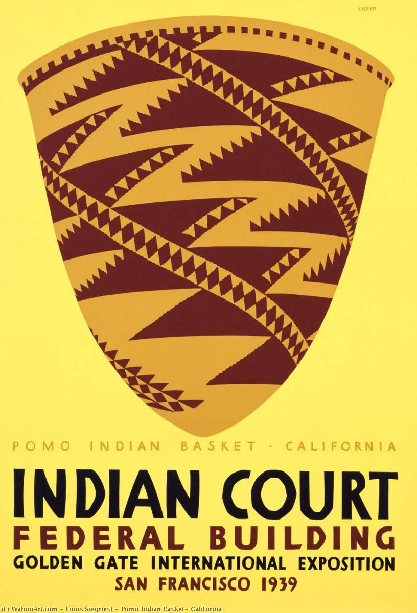 Pomo Indian Basket, California — Louis Siegriest