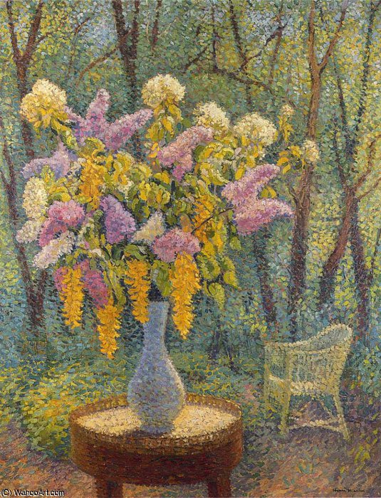 Vase Of Flowers In A Garden — Henri Jean Guillaume Martin