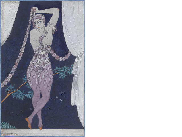 Vaslav Nijinsky In 'la Spectre De La Rose' Unframed — Georges Barbier