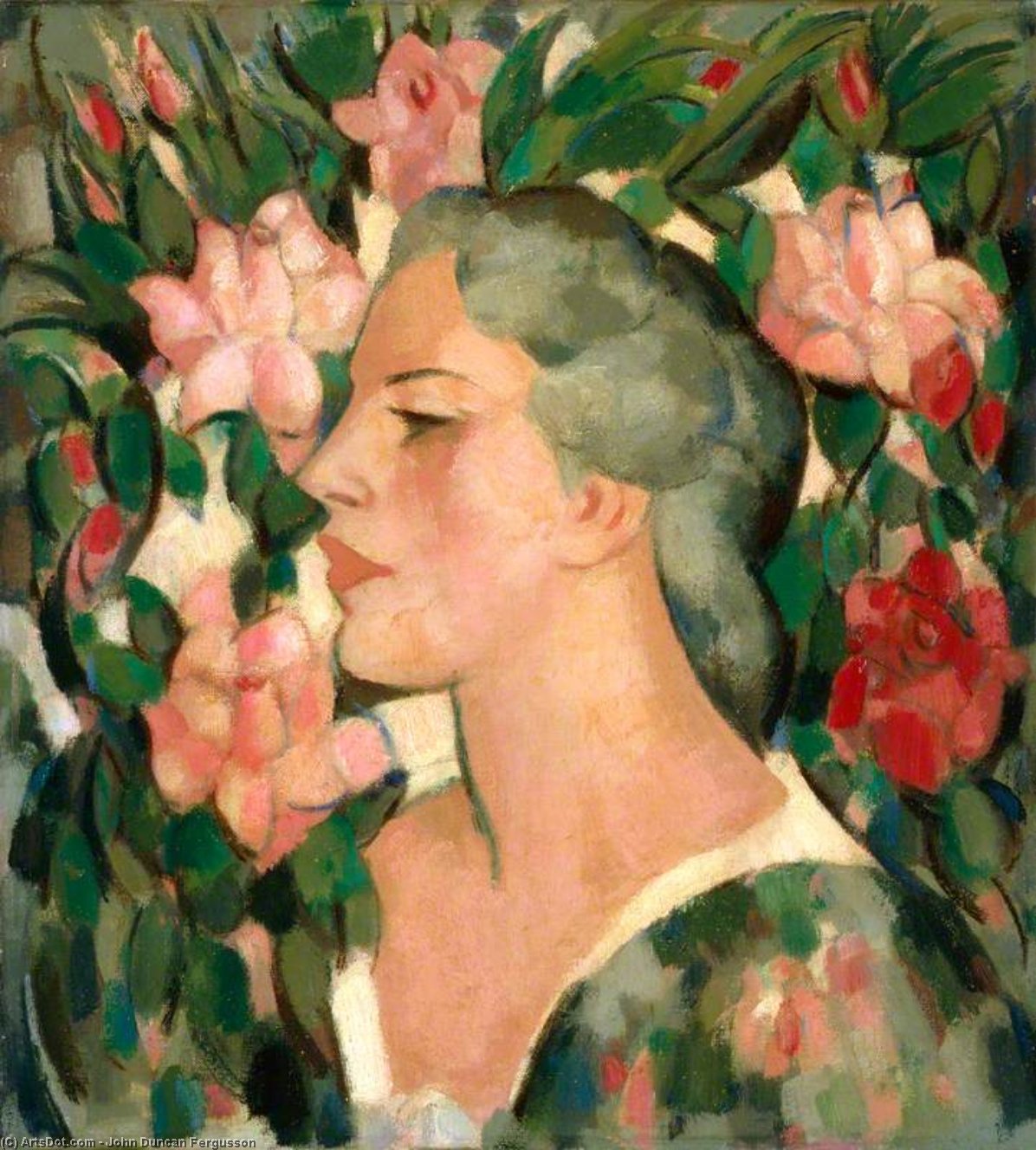 Head With Roses (jean Brandt) — John Duncan Fergusson