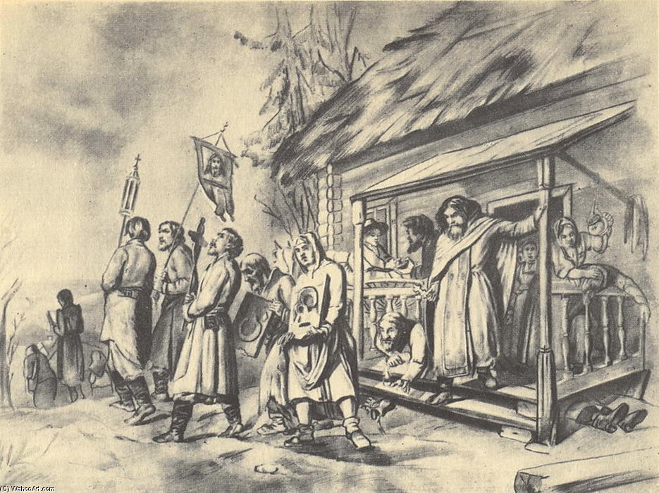 Procession On Easter. Sketch For The Painting — Vasily Grigoryevich Perov
