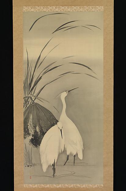 Two Egrets And Lotus — Сакай Хōицу
