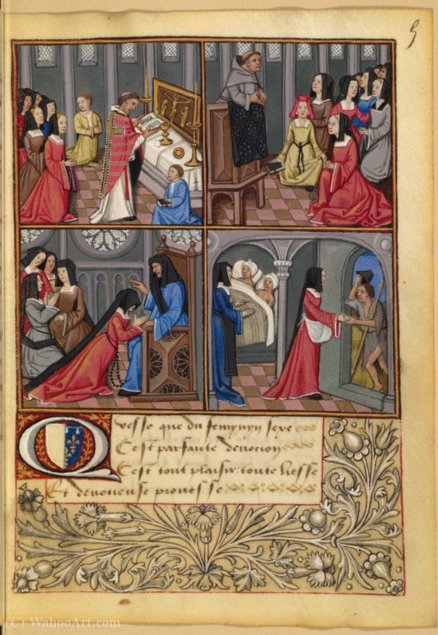 Scenes Of A Pious Lady, Miniature Extracted Dialogue In Praise Of Female — Robinet Testard